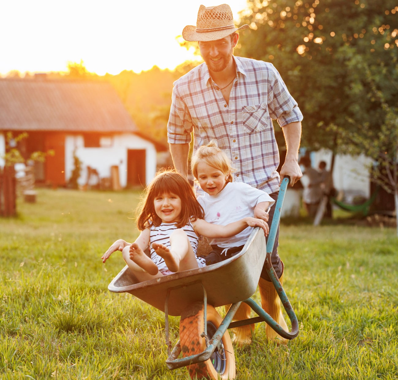 family playing outdoor