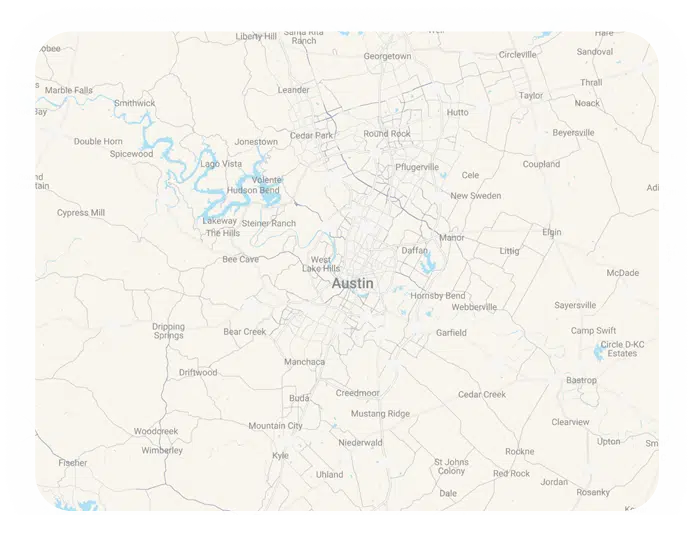 A map of Austin, Texas
