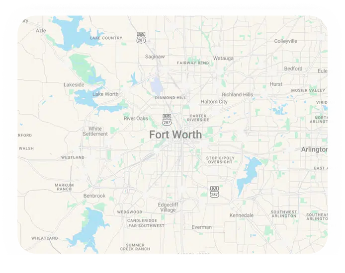 A map of Fort Worth, Texas