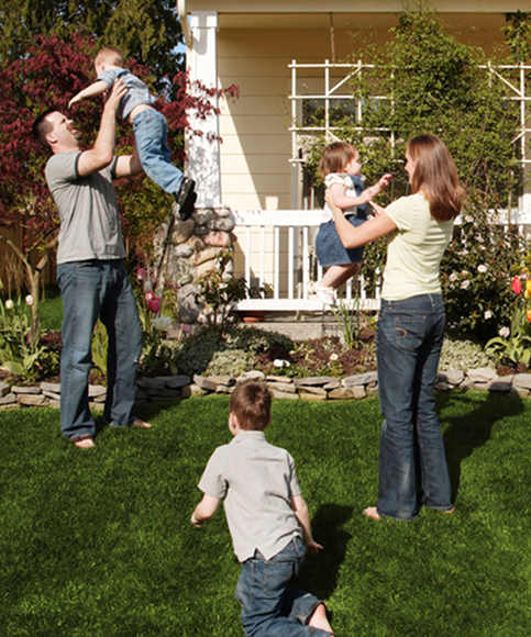 family playing outdoor