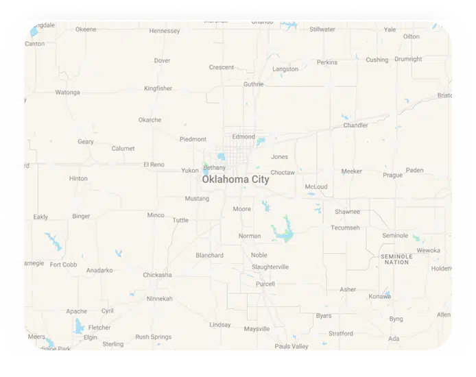 A map of Oklahoma City